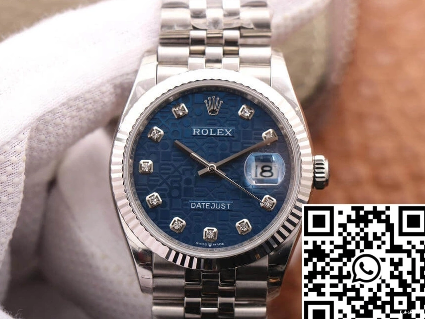 Blue EW Dial Diamond-Studded Rolex M126234-0011 Factory Datejust 36MM 0705
